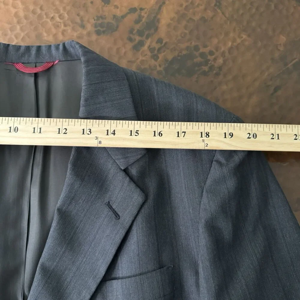 Christian Dior Monsieur Blazer 43L Gray Pinstripe VTG Wool USA Union Sport Coat